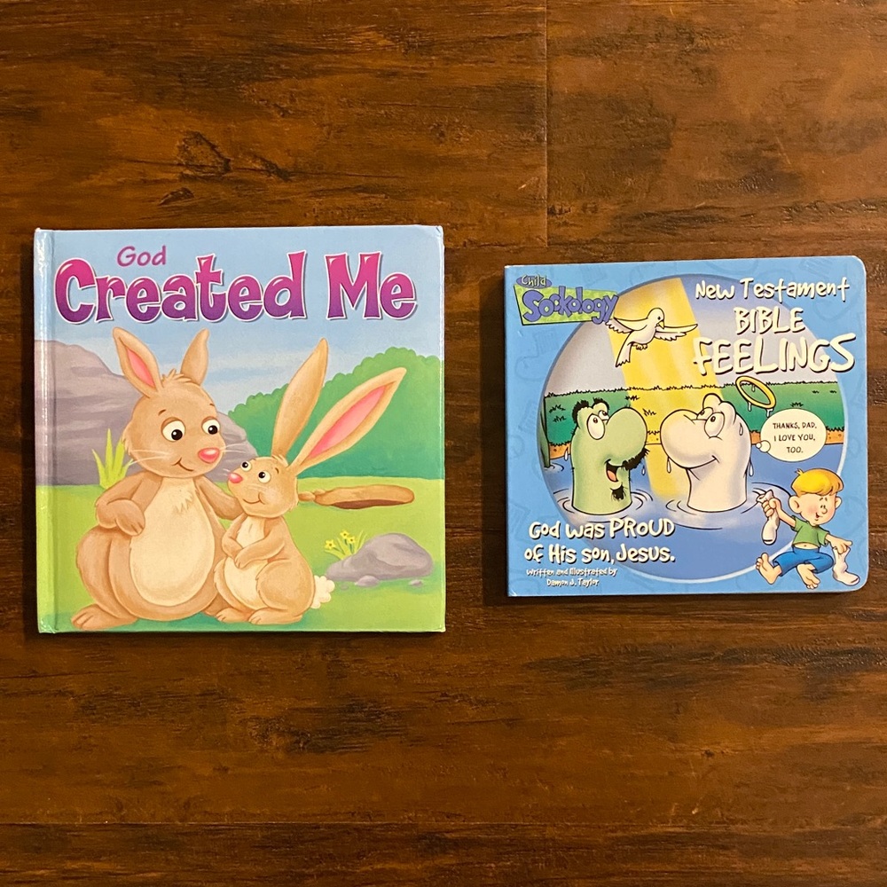 5/$10 Kids Book | God Created Me + Bible Feelings Children's Board Books